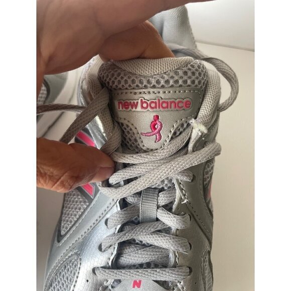 NEW BALANCE WOMENS LOW TOP LACE SIZE 8 HEALTH WALKING SHOES GRAY PINK - Picture 6 of 8